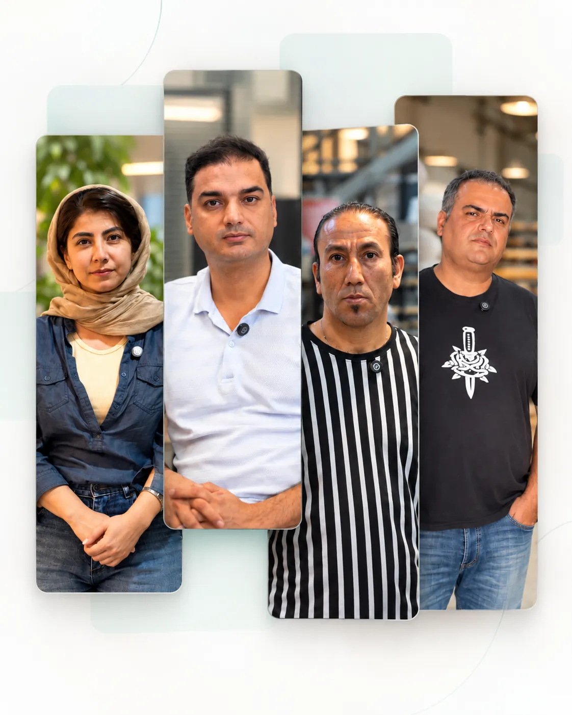 کلاژ چهار تصویر از کارگاه و تیم بانش
